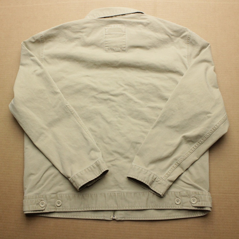 Vintage GAP Chore Jacket Mens XL Beige Long Sleeve Canvas Workwear Full Zip Coat - Picture 3 of 6